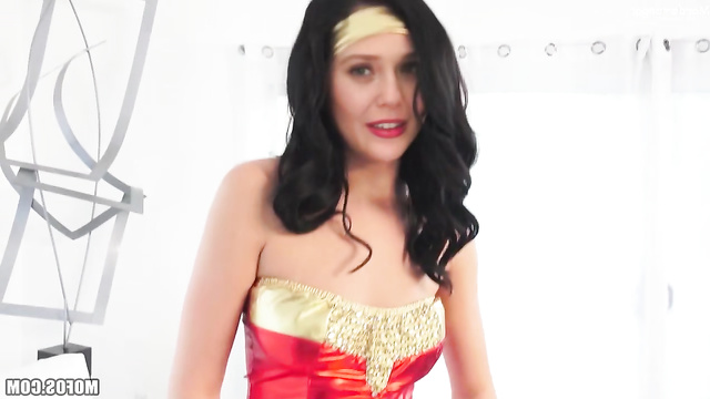 Sexy brunette Elizabeth Olsen celebrity sex in hot super-hero suit [PREMIUM]