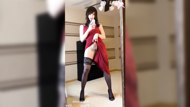 Li Bingbing as Ada Wong jacking off in front of the mirror