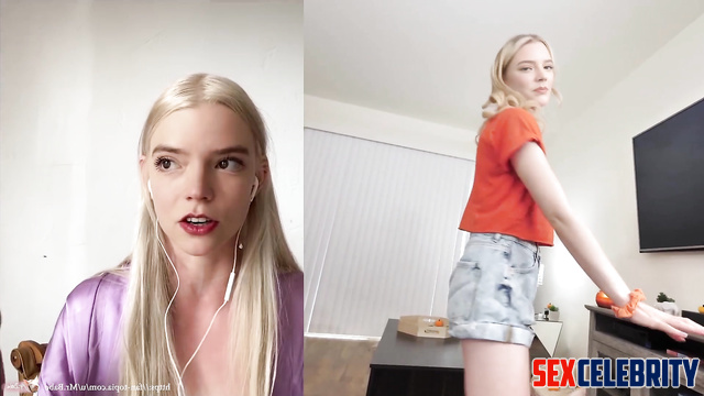 Fake blonde babe Anya Taylor-Joy loves cumshots [PREMIUM]