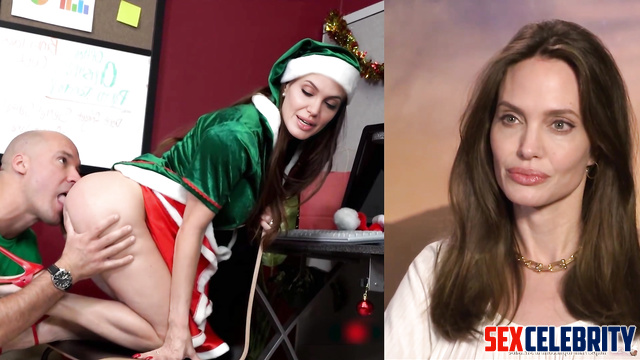 Christmas sex party - the gift was a big dick - Angelina Jolie [PREMIUM]