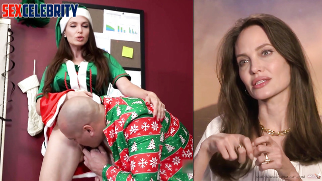 Christmas fetish porn, titted bitch got a lot of fun - Angelina Jolie [PREMIUM]