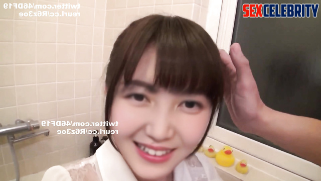 Fake Shiori Kubo (乃木坂46 久保史緒里) pov porn in the bathroom [PREMIUM]