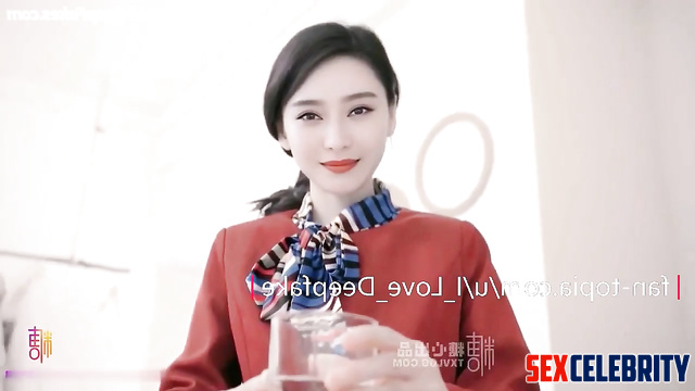 Stewardess in between flights loves to suck - ai Fan Bingbing (范冰冰 换脸)