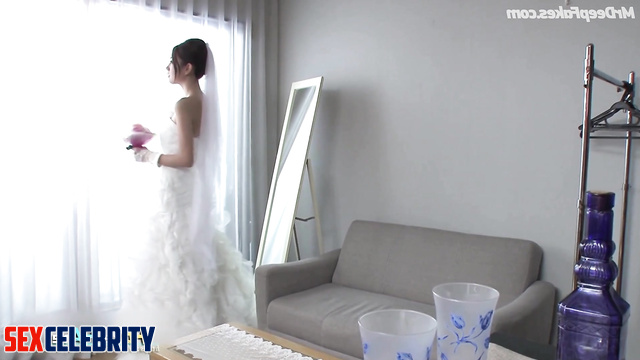 Sexy bride - fake Jiang Shuying (江疏影 性别) fucked hard before wedding