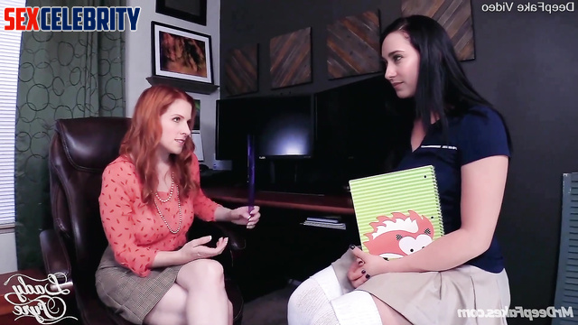 Mom & daughter threesome - fake Anna Kendrick & Jennifer Love Hewitt