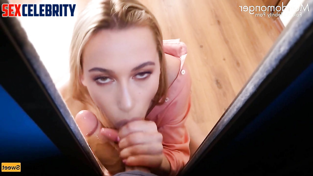 POV Deepfake Hailey Bieber sloppy dildo blowjob [PREMIUM]