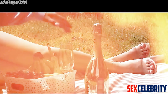 Outdoors picnic with sexy blondie AnnaSophia Robb / real fake