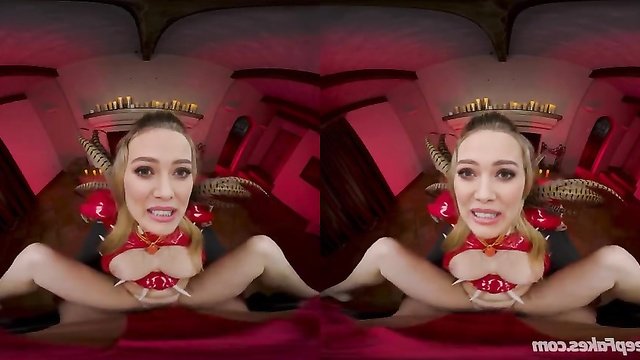 VR porn with busty cosplayer Hilary Duff - real fakes