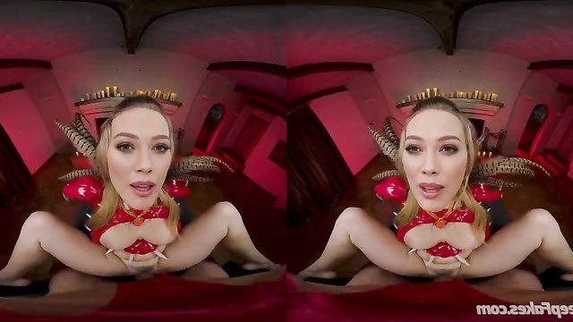 VR porn with busty cosplayer Hilary Duff - real fakes