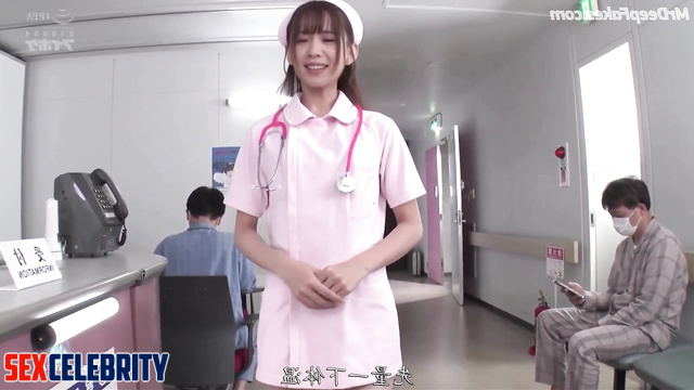 Cute nurse in pink uniform having sex in hospital, 刘诗诗 假色情片 Liu Shishi ai