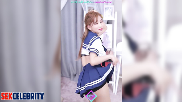 (미나 트와이스) sexy schoolgirl dancing on hidden camera / fake Mina