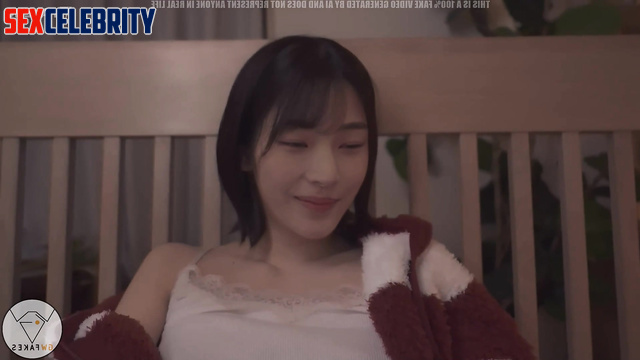 A couple takes turns masturbating on the bed / fake Minji 민지 뉴진스