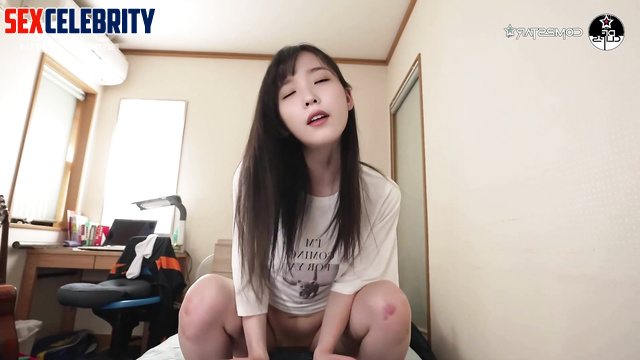 Korean beauty had sex in man t-shirt [이지은 가짜 연예인 포르노] IU face swap