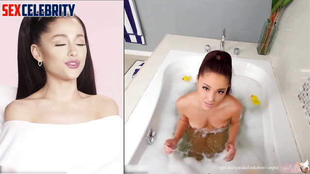 Helping my stepsis to wash in a bath - Ariana Grande sex tape