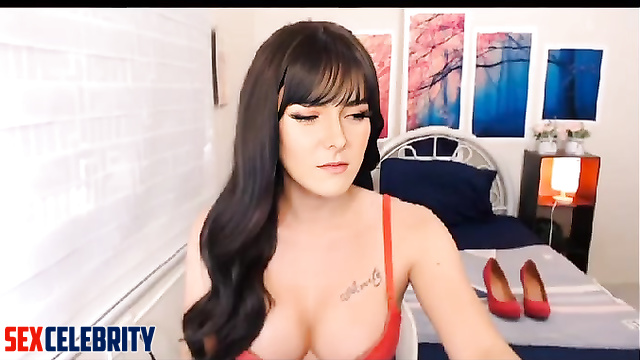 Sexy deepfake chick Ariadne Diaz streams in a red bra