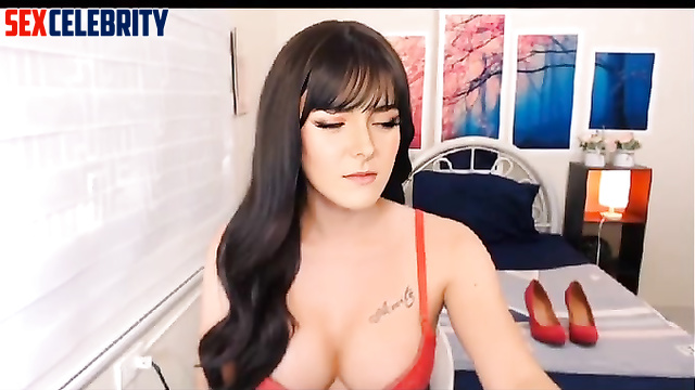 Sexy deepfake chick Ariadne Diaz streams in a red bra