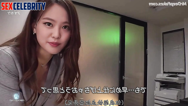 Asian babe Jennie (제니 블랙핑크) seduced colleague right in the office / AI