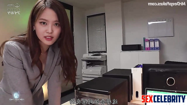 Asian babe Jennie (제니 블랙핑크) seduced colleague right in the office / AI