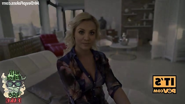 Blonde slut Kaley Cuoco is the remedy for office boner // POV fakes