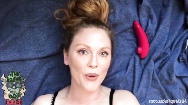 Fake milf Julianne Moore bragging her new cool dildo