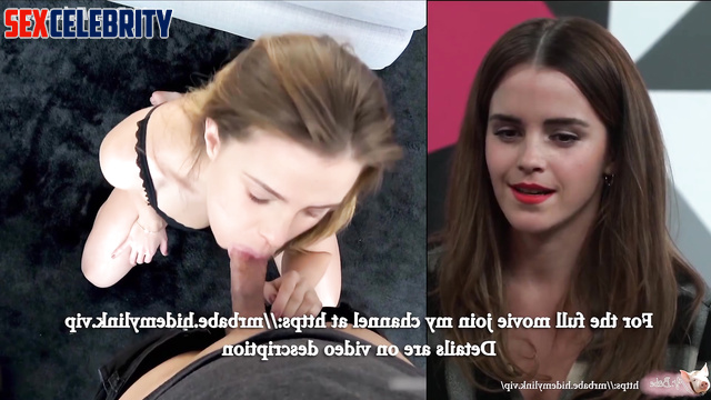 Naked Emma Watson is delighted with the cum on her belly