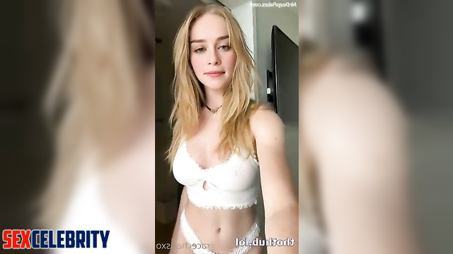 Cute chick Emilia Clarke and her deepfake body