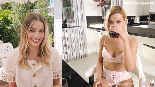 / Fake / Margot Robbie gets naughty after a glass of wine