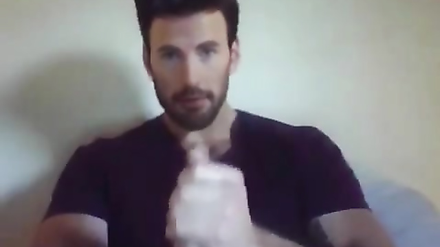 Fake Chris Evans - sexy young handsome guy jerking off on camera