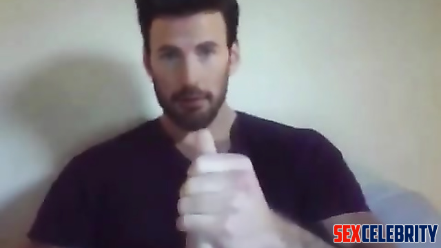 Fake Chris Evans - sexy young handsome guy jerking off on camera