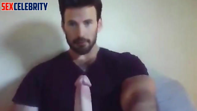 Fake Chris Evans - sexy young handsome guy jerking off on camera