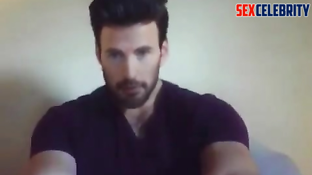 Fake Chris Evans - sexy young handsome guy jerking off on camera