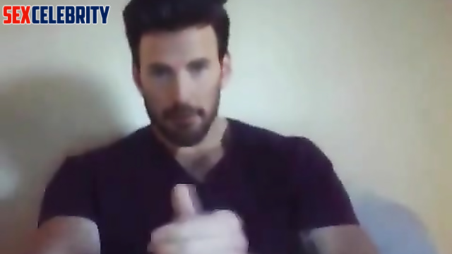 Fake Chris Evans - sexy young handsome guy jerking off on camera