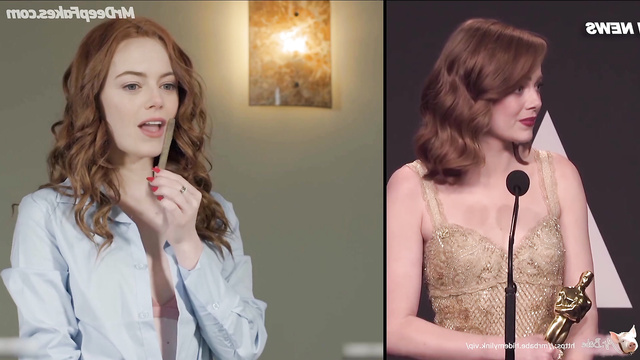 Adult Emma Stone seduces a guy with her delicious ass