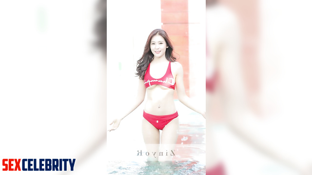 Babe in red bikini wants to swim with you 정수정 인터넷 연예인 fake Krystal Jung