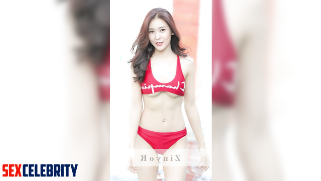 Babe in red bikini wants to swim with you 정수정 인터넷 연예인 fake Krystal Jung