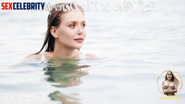 Busty girl wants to quickly take off her swimsuit (Elizabeth Olsen AI)