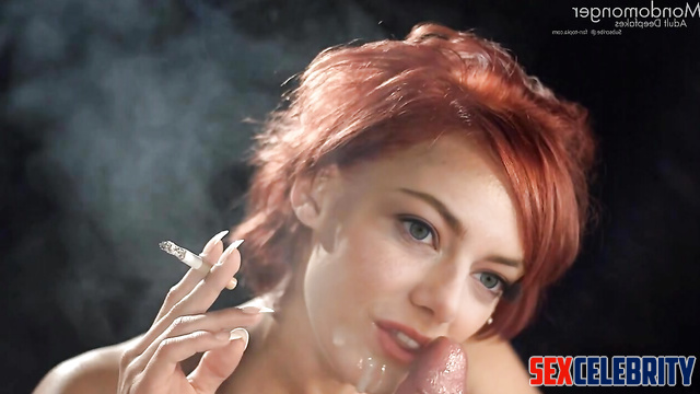 Smoking Fetish Deepfake — Hollywood Actress Emma Stone Suck a Cock [PREMIUM]