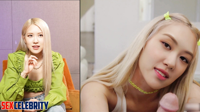 Horny blonde jumps on dick like crazy / Rose BLACKPINK face swap 로제 블랙핑크