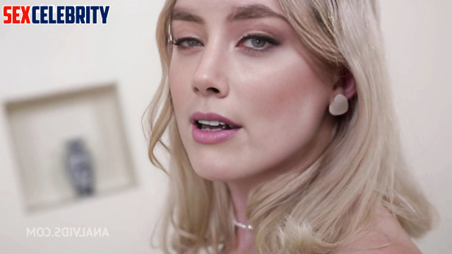 Lustful Amber Heard fucks so hard in the ass with shaggy guy - real fake