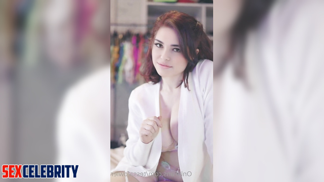 Busty singer Madison Beer showed on a dildo how she will suck you, A.I.
