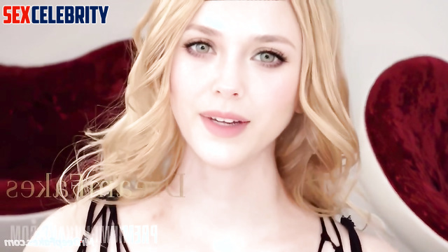 Blonde with cute face taking part in bukkake party, Elizabeth Olsen A.I.