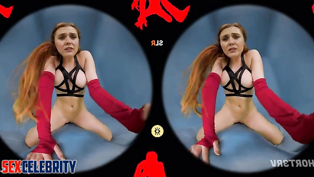 Redhead lady fucking alone with a dildo, watch, Elizabeth Olsen real fake