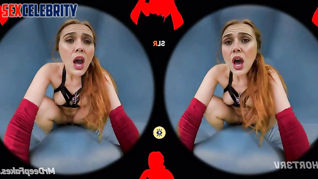 Redhead lady fucking alone with a dildo, watch, Elizabeth Olsen real fake