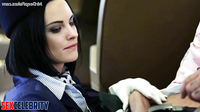 Sexy stewardess Jaimie Alexander relaxes with passenger [deepfake]