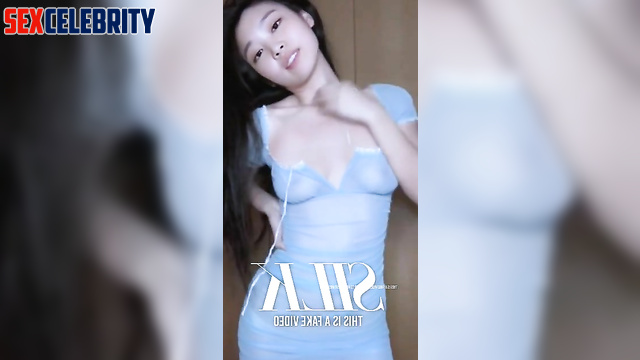 Jennie 제니 BLACKPINK in see-through dress shows her boobs deepfake 딥페이크